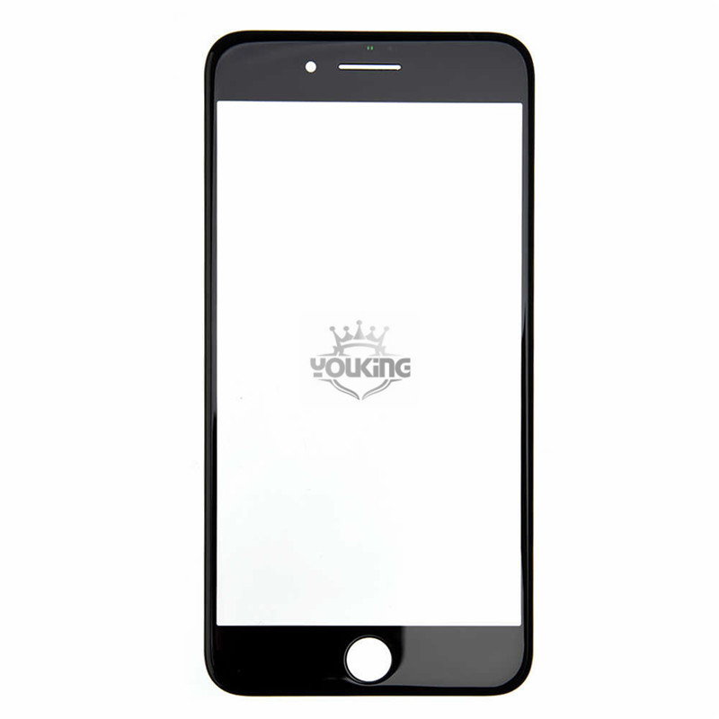 For Apple iPhone 7 Plus Glass Lens With Front Bezel and OCA Glue sheet - Black