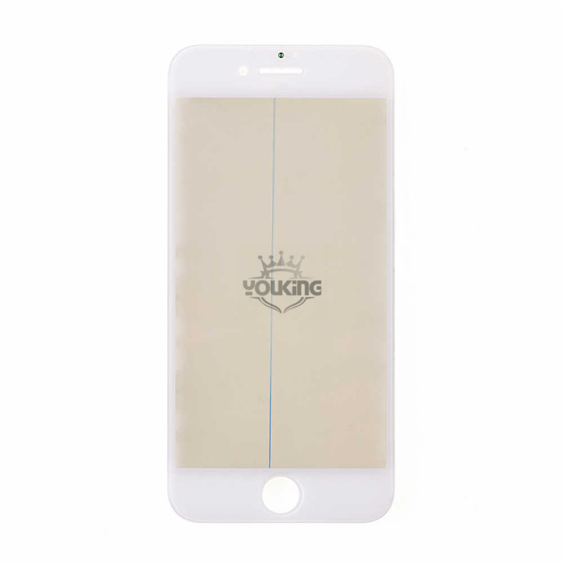 For Apple iPhone 8 Glass Lens with Front Bezel OCA Glue Sheet and Polarizer Film - White