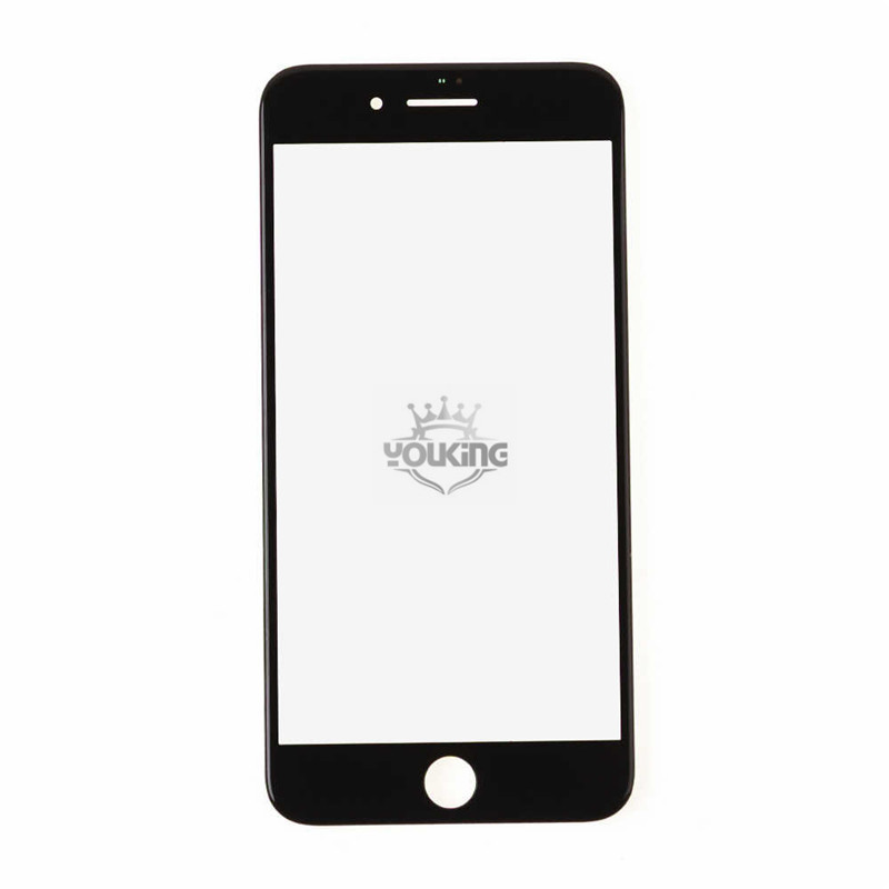 For Apple iPhone 8 Plus Glass Lens With Front Bezel and OCA Glue Sheet - Black