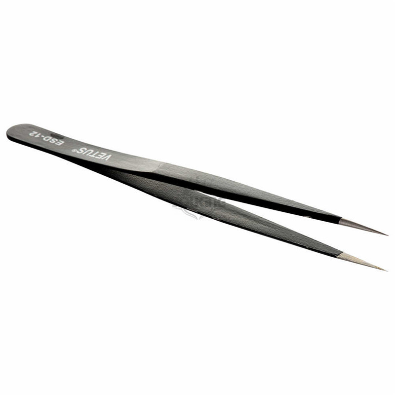 Anti - static Stainless Steel Straight Tweezers ESD 12